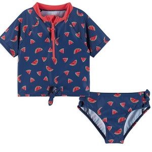 Andy & Evan ribbed suit 2-Piece UPF 50 watermelon swim suit